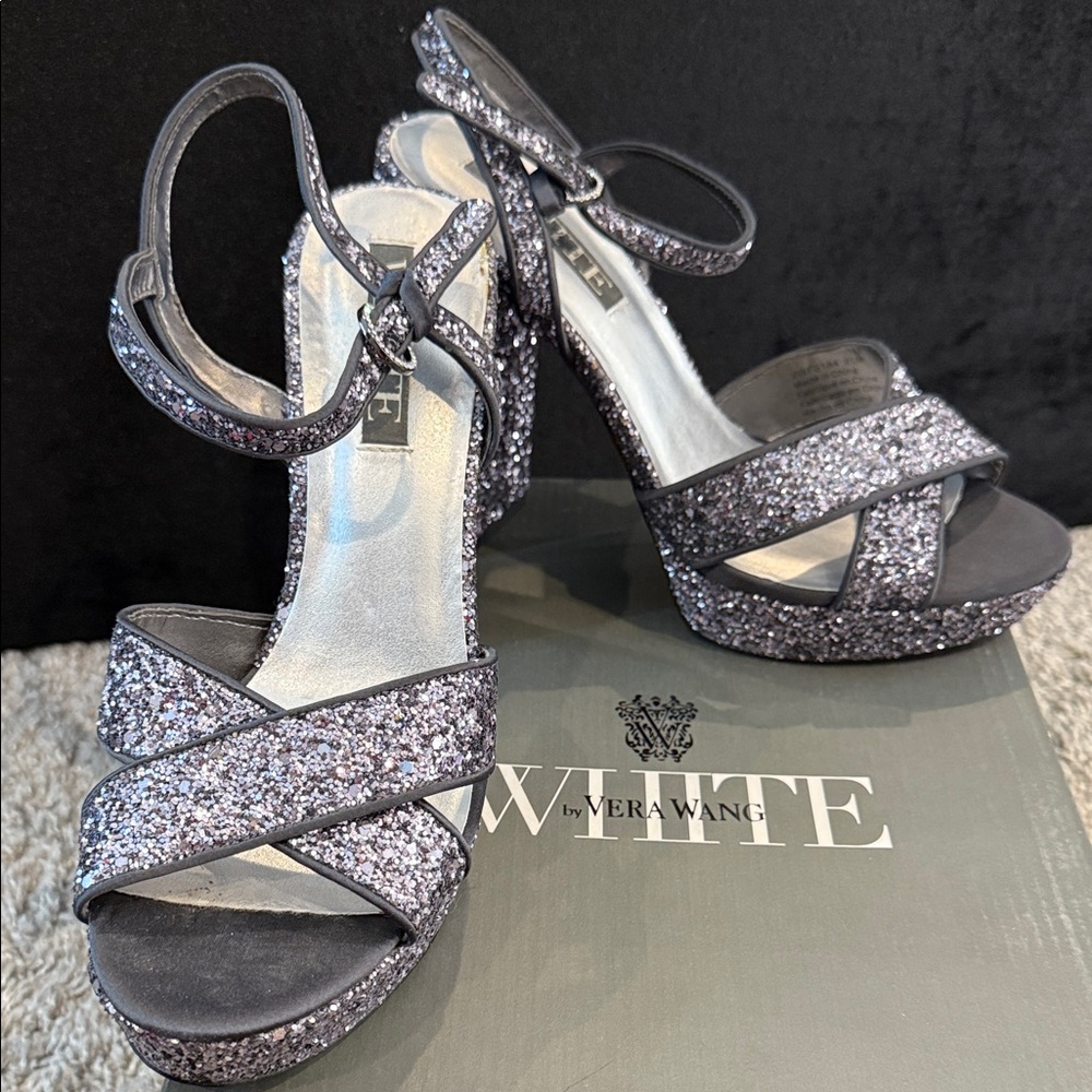Vera Wang Sparkling Heels - Silver and Black
